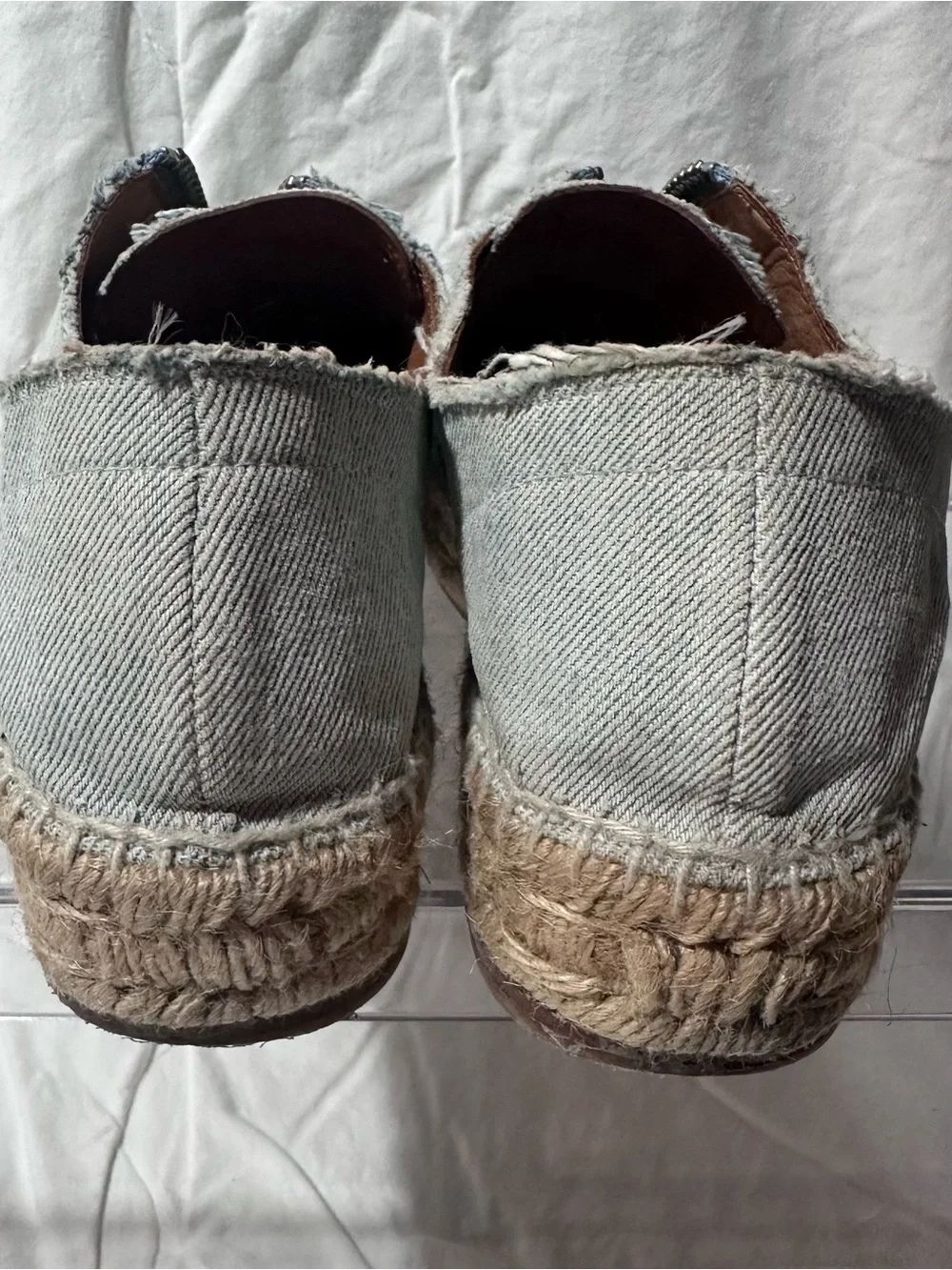 Alexander Wang Light Blue denim Espadrille Slip-Ons with Ring Zip